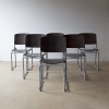 Set Of Six Vintage Industrial Chairs 