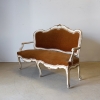 Italian Serpentine Painted and Gilt Settee