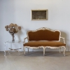 Italian Serpentine Painted and Gilt Settee