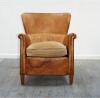 French 1940's Leather Club Chairs