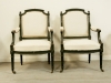Pair Of Louis 16 Style Ebonised Fauteuils