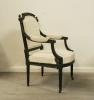 Pair Of Louis 16 Style Ebonised Fauteuils