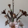 A Charming, French, Tole, Floral Candelabra
