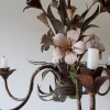 A Charming, French, Tole, Floral Candelabra