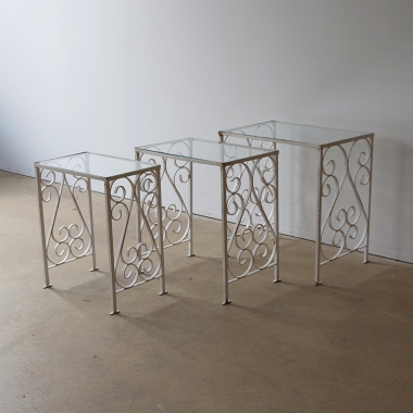A Set Of 1950's Wrought Iron Nesting Tables