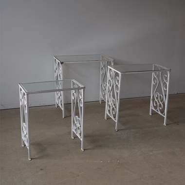 A Set Of 1950's Wrought Iron Nesting Tables