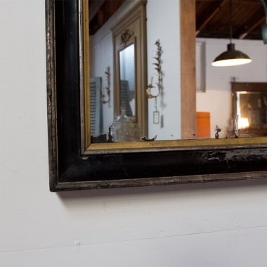 French, Ebonised and Gilt Mirror