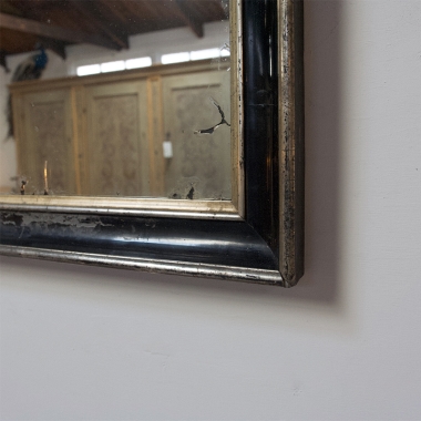 French, Ebonised and Gilt Mirror