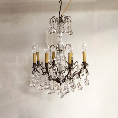 Uncommon French Chandelier With Crystal Balls