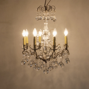 Uncommon French Chandelier With Crystal Balls