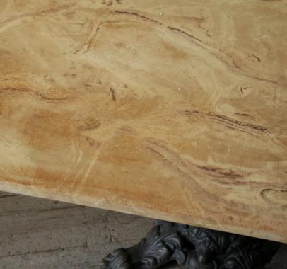 French Stone and Cast Iron Table de Jardin