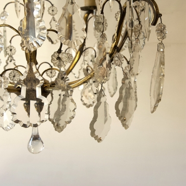 French Gilt Bronze And Crystal Chandelier