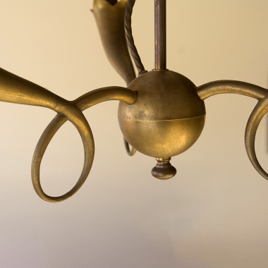A Pair Of Mid Century French Bronze Chandeliers