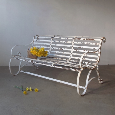 Painted Iron Garden Bench