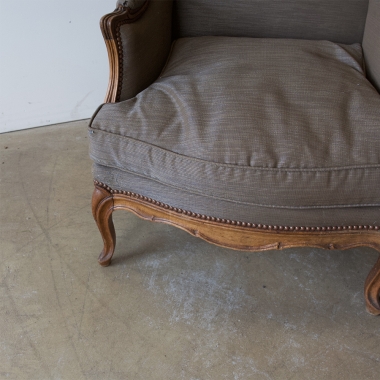 French Louis 15 Style Walnut Bergère