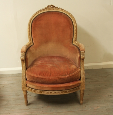 Pair Of Louis 16 Style Painted Bergères
