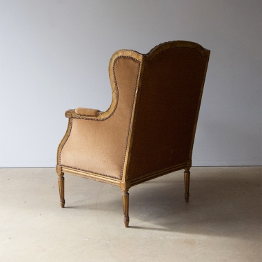 French Late 19th Century Louis 16 Style Giltwood Bergère