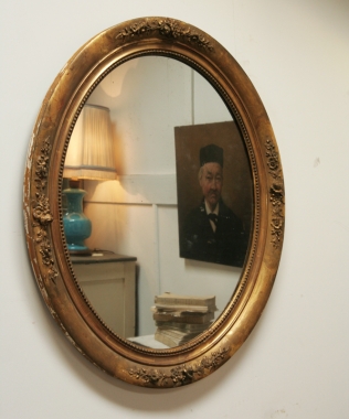 Louis Philippe Oval Gilt Mirror
