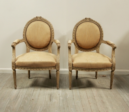 Pair Of Louis 16 Style Fauteuils