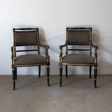 Pair Of Late 20th Century, Neoclassical Fauteuils