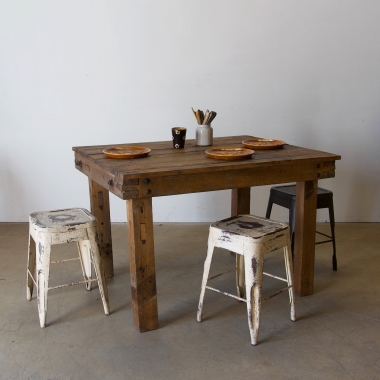Vintage square rustic table