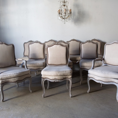 A Set Of 8, French, Louis 15 Style Dining Chairs