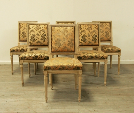 Set Of 6 Louis 16 Revival Dining Chairs