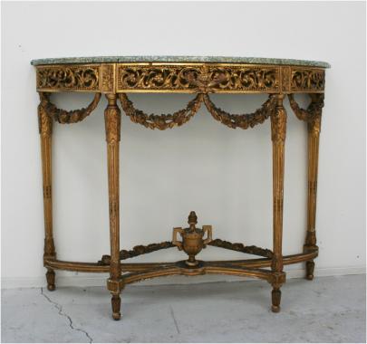 Superb Louis 16th Style Gilt Console Table