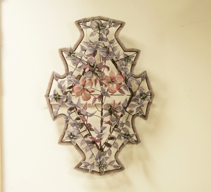 French 19th Century Floral Beaded Wreath