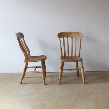 A Set Of Six, English, Provincial, Elm, Dining Chairs