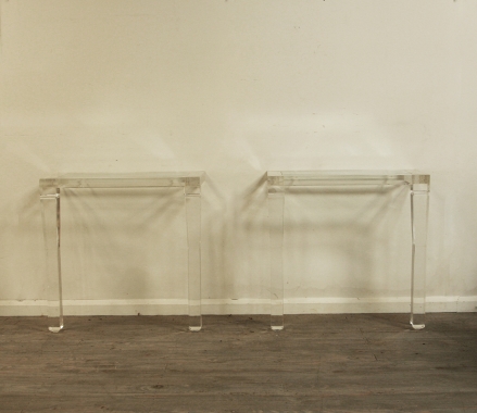 Pair Of 1940's Italian Lucite Console Tables