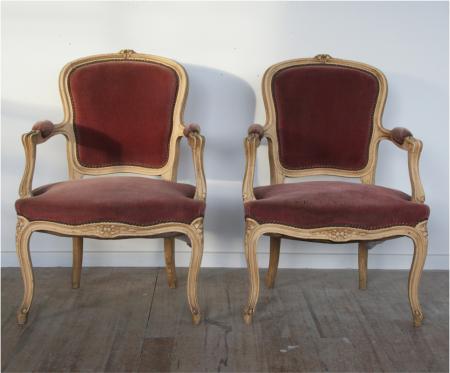 A Pair Of Louis 15 Style Fauteuils