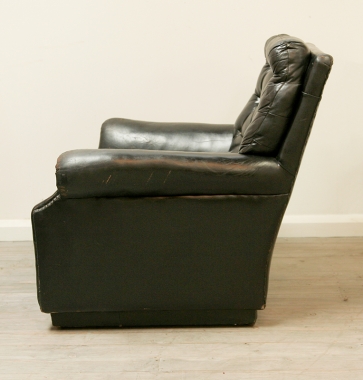 Pair Of Spanish Leather Club Chairs