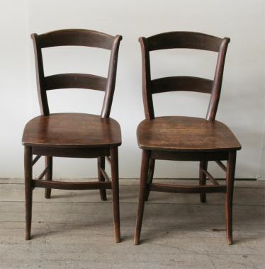 Set of Four French Rustic Chairs