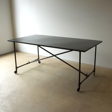 Modern Industrial Steel Trestle Table