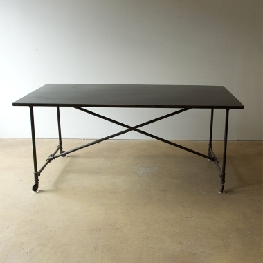 Modern Industrial Steel Trestle Table