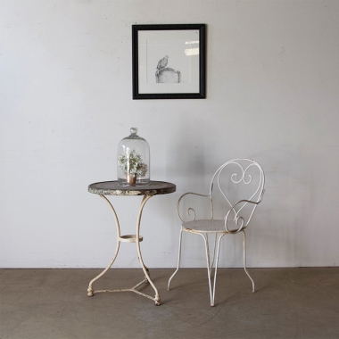 French Bistrot Table With Terrazzo Top 