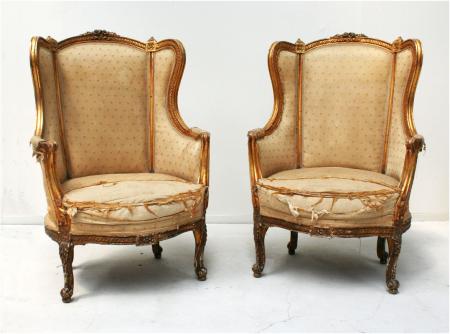 Pair of Exceptional French Gilt Bergères