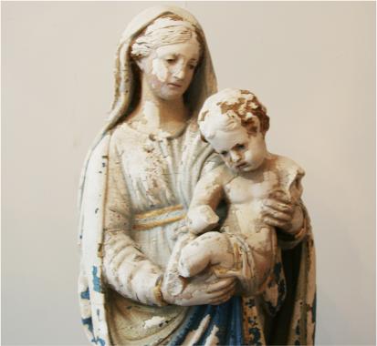 French Virgin Mary and Child Statue